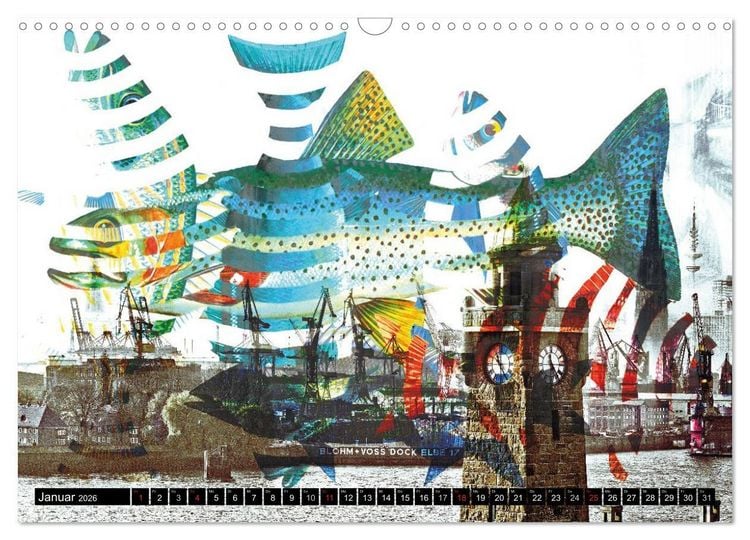 Produktbild: Hamburg Abstrakt (Wandkalender 2026 DIN A3 quer), CALVENDO Monatskalender