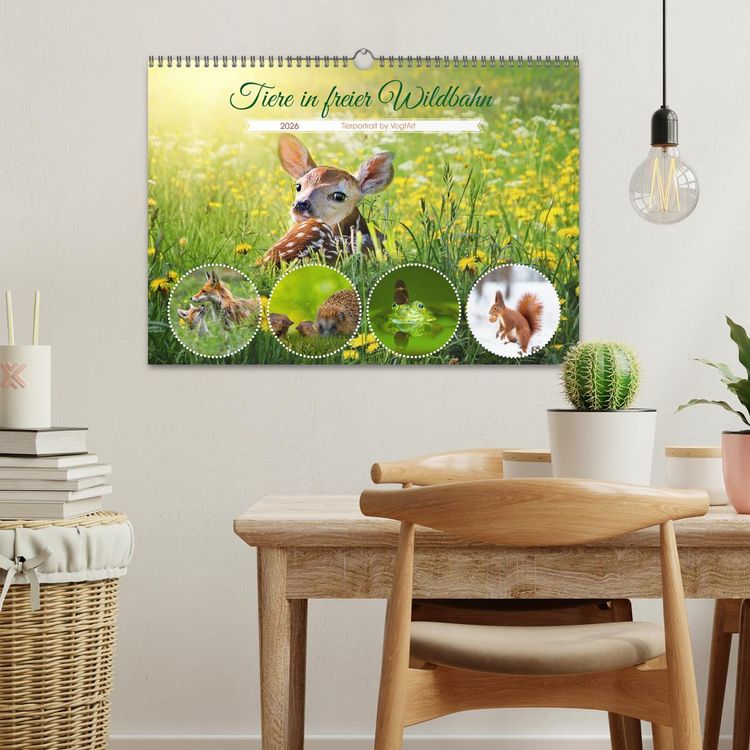 Produktbild: Tiere in freier Wildbahn by VogtArt (Wandkalender 2026 DIN A3 quer), CALVENDO Monatskalender