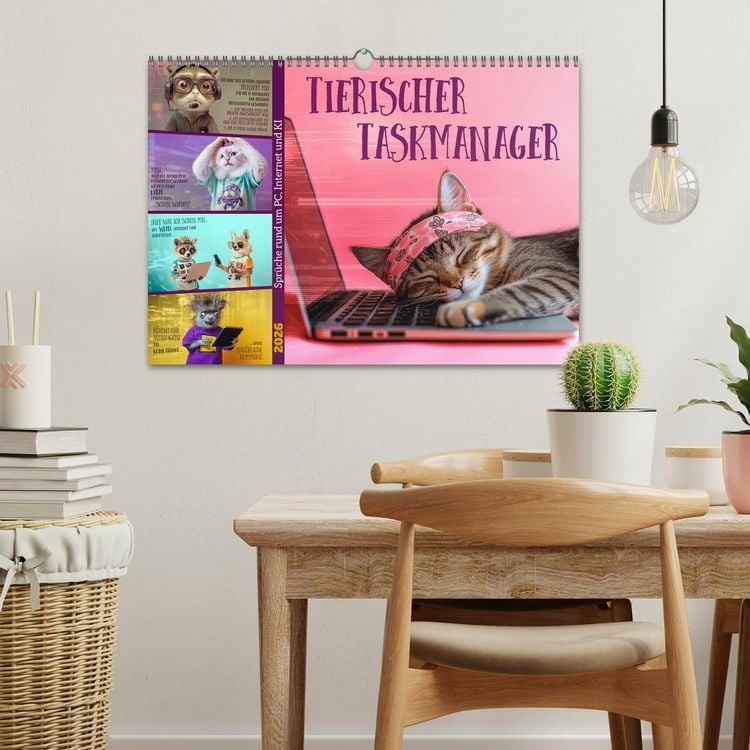 Produktbild: Tierischer Taskmanager (Wandkalender 2026 DIN A3 quer), CALVENDO Monatskalender
