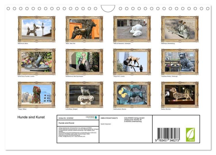 Produktbild: Hunde sind Kunst (Wandkalender 2026 DIN A4 quer), CALVENDO Monatskalender