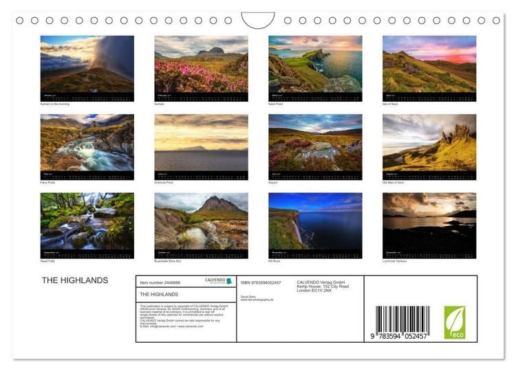Produktbild: THE HIGHLANDS (Wall Calendar 2027 DIN A4 landscape), CALVENDO 12 Month Wall Calendar