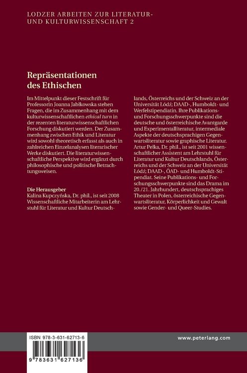 Produktbild: Repr&auml;sentationen des Ethischen