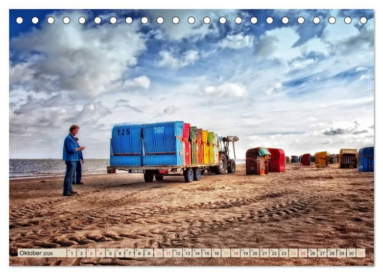 Produktbild: Friesland - Nordseebad Dangast (Tischkalender 2026 DIN A5 quer), CALVENDO Monatskalender