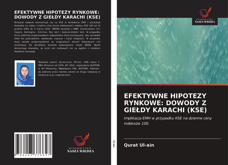 Produktbild: Efektywne Hipotezy Rynkowe: Dowody Z Gie&iquest;dy Karachi (kse)