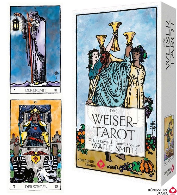 Produktbild: Das Weiser-Tarot - Tarot von A.E. Waite in den urspr&uuml;nglichen Aquarellfarben (78 Karten illustriert von Pamela Colman Smith mit Booklet)