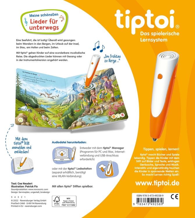 Produktbild: tiptoi&reg; Liederb&uuml;cher - Meine sch&ouml;nsten Lieder f&uuml;r unterwegs