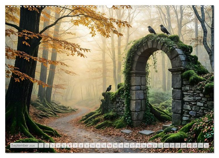 Produktbild: Fl&uuml;stern der Verg&auml;nglichkeit - Gothic Dark Nature Landschaften (Wandkalender 2026 DIN A2 quer), CALVENDO Monatskalender