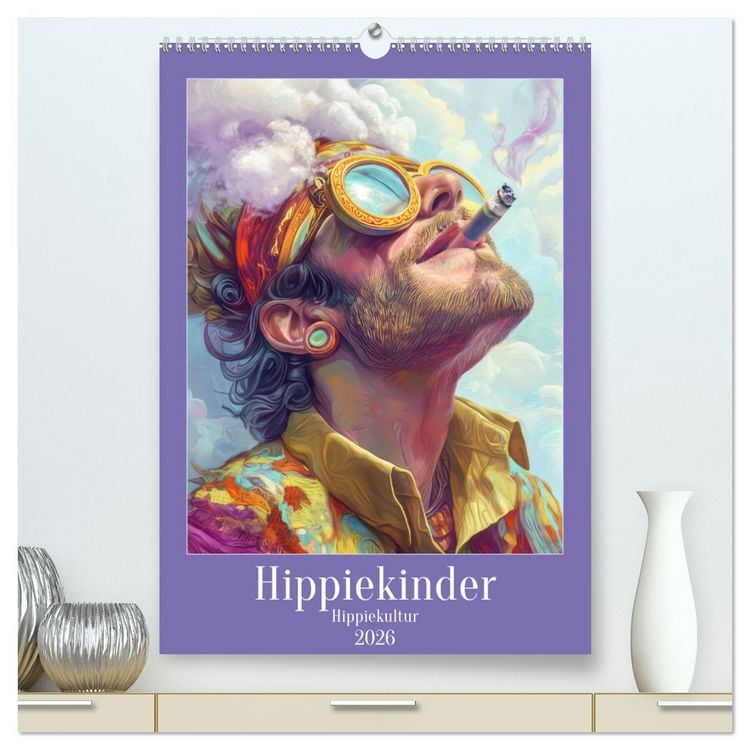 Produktbild: Hippiekinder - Hippiekultur (hochwertiger Premium Wandkalender 2026 DIN A2 hoch), Kunstdruck in Hochglanz