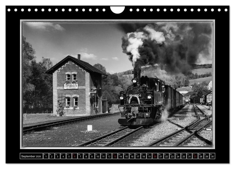 Produktbild: Unter Dampf - Mit der Pre&szlig;nitztalbahn durchs Erzgebirge (Wandkalender 2026 DIN A4 quer), CALVENDO Monatskalender