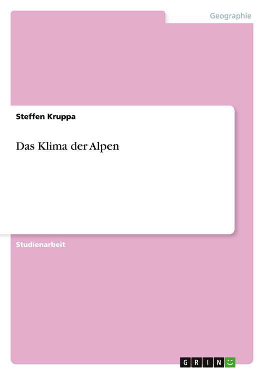 Produktbild: Das Klima der Alpen