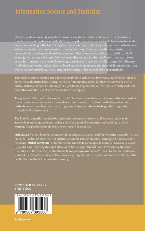 Produktbild: Nonlinear Dimensionality Reduction