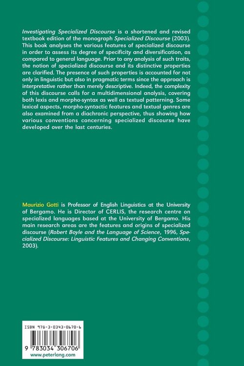 Produktbild: Investigating Specialized Discourse