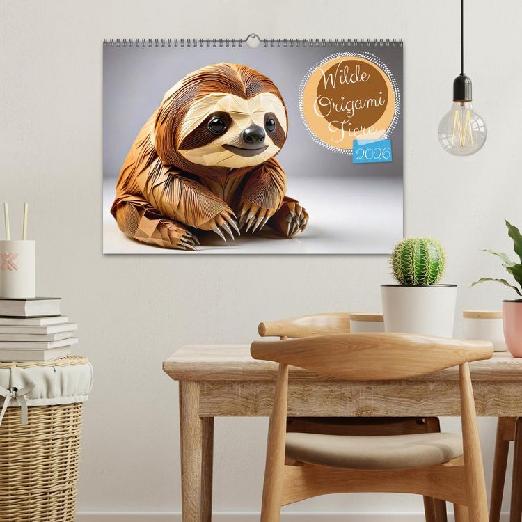Produktbild: Wilde Origami Tiere (Wandkalender 2026 DIN A3 quer), CALVENDO Monatskalender