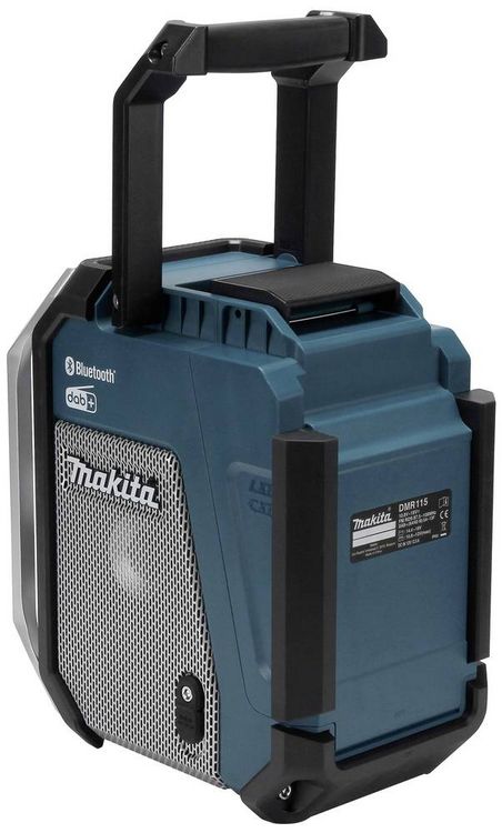 Produktbild: Makita DMR115 Baustellenradio DAB, DAB+ AUX, Bluetooth&reg;, USB spritzwassergesch&uuml;tzt, sto&szlig;fest T&uuml;rkis, Schwarz, Silber