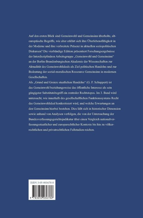 Produktbild: Gemeinwohl und Gemeinsinn im Recht