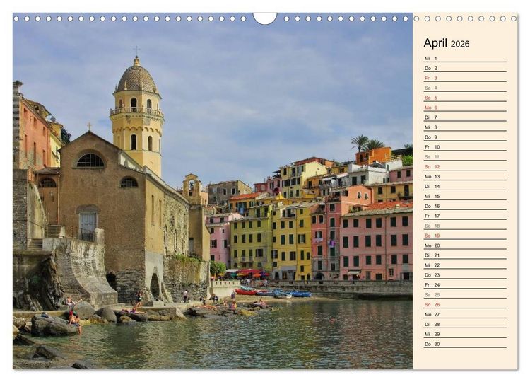 Produktbild: Cinque Terre - Malerische, vertr&auml;umte D&ouml;rfer an der ligurischen K&uuml;ste (Wandkalender 2026 DIN A3 quer), CALVENDO Monatskalender