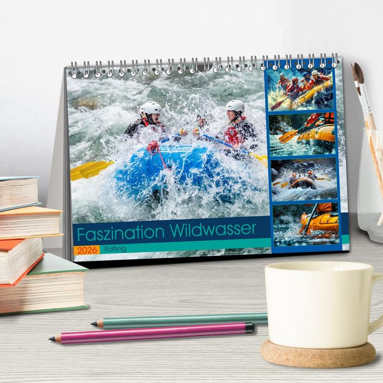 Produktbild: Faszination Wildwasser - Rafting (Tischkalender 2026 DIN A5 quer), CALVENDO Monatskalender
