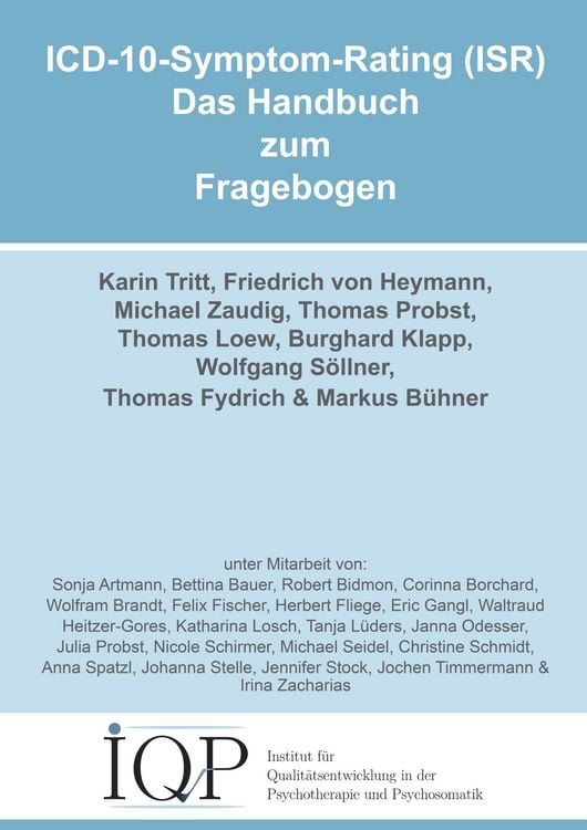 Produktbild: ICD-10-Symptom-Rating (ISR) - Das Handbuch zum Fragebogen