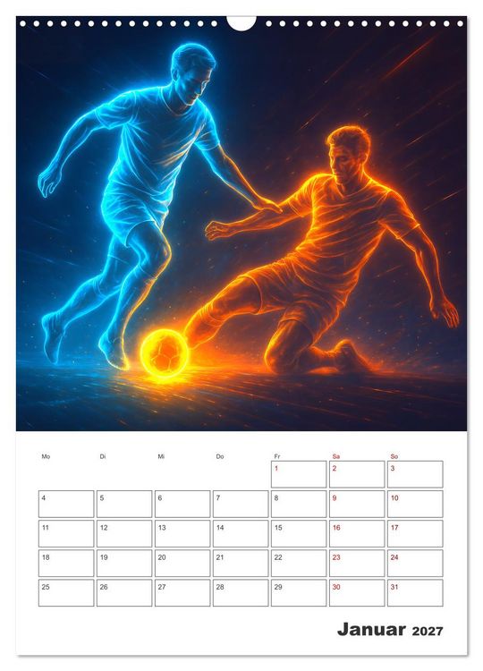 Produktbild: Vision Fu&szlig;ball Licht - Kraft - Spiel (Wandkalender 2027 DIN A3 hoch), CALVENDO Monatskalender