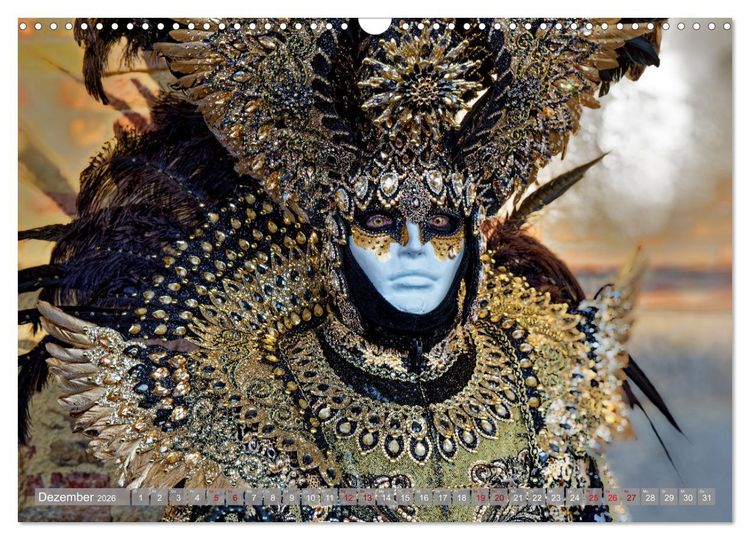 Produktbild: neunziggrad I photoart: der karneval von venedig (Wandkalender 2026 DIN A3 quer), CALVENDO Monatskalender