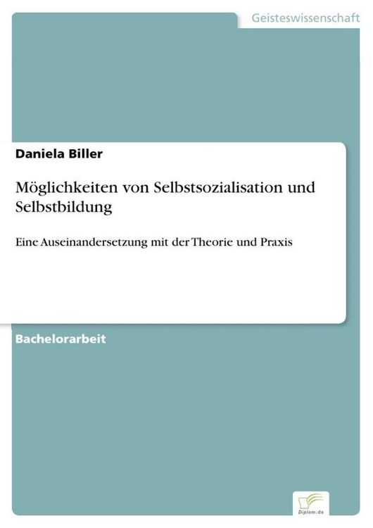 Produktbild: M&ouml;glichkeiten von Selbstsozialisation und Selbstbildung