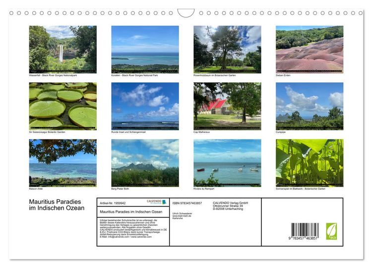 Produktbild: Mauritius Paradies im Indischen Ozean (Wandkalender 2026 DIN A3 quer), CALVENDO Monatskalender