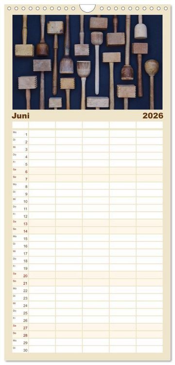 Produktbild: Familienplaner 2026 - K&uuml;chenutensilien mit 5 Spalten (Wandkalender, 21 x 45 cm) CALVENDO
