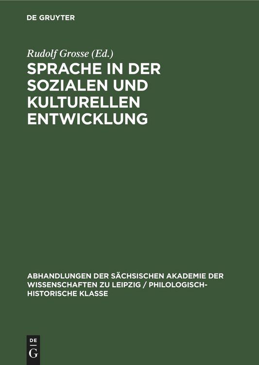 Produktbild: Sprache in der Sozialen und Kulturellen Entwicklung