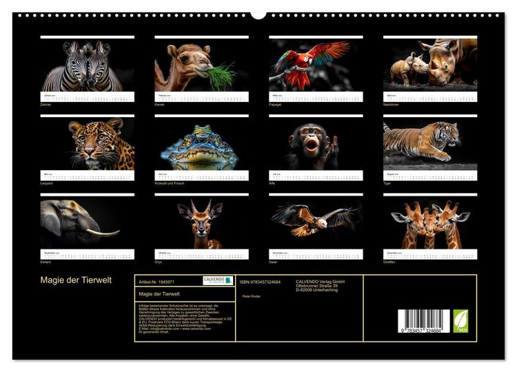 Produktbild: Magie der Tierwelt (hochwertiger Premium Wandkalender 2026 DIN A2 quer), Kunstdruck in Hochglanz