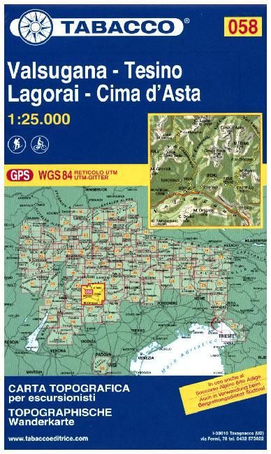 Produktbild: Tabacco Wandern 1 : 25 000 Valsugana - Tesino
