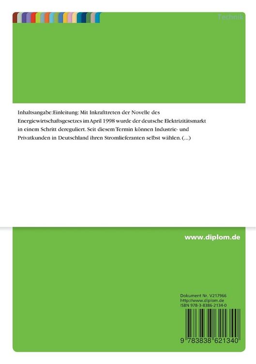 Produktbild: Der Handel elektrischer Energie an Stromb&ouml;rsen
