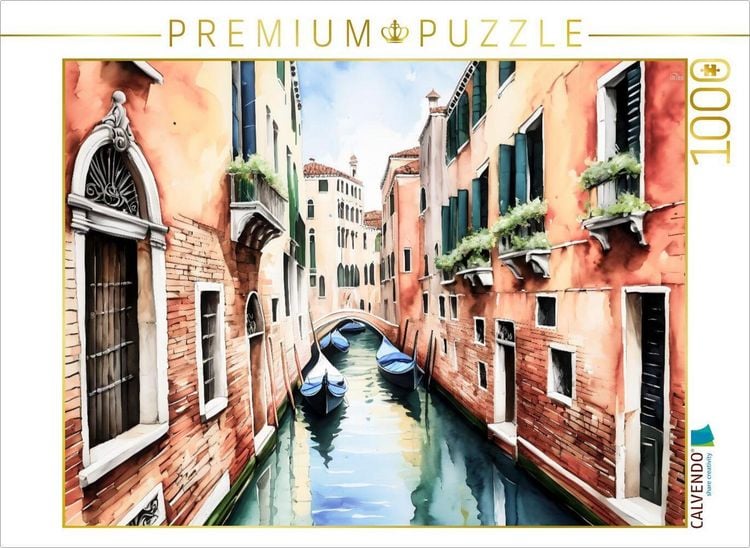 Produktbild: CALVENDO Puzzle Kanal in Venedig | 1000 Teile Lege-Gr&ouml;&szlig;e 64x48cm Foto-Puzzle f&uuml;r gl&uuml;ckliche Stunden
