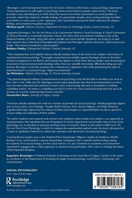 Produktbild: The Use and Misuse of the Experimental Method in Social Psychology