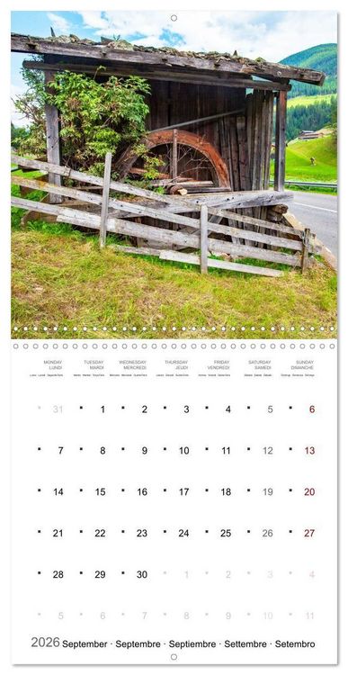 Produktbild: South Tyrol the last mills (Wall Calendar 2026 12 &times; 12 Inch) CALVENDO 12 Month Wall Calendar