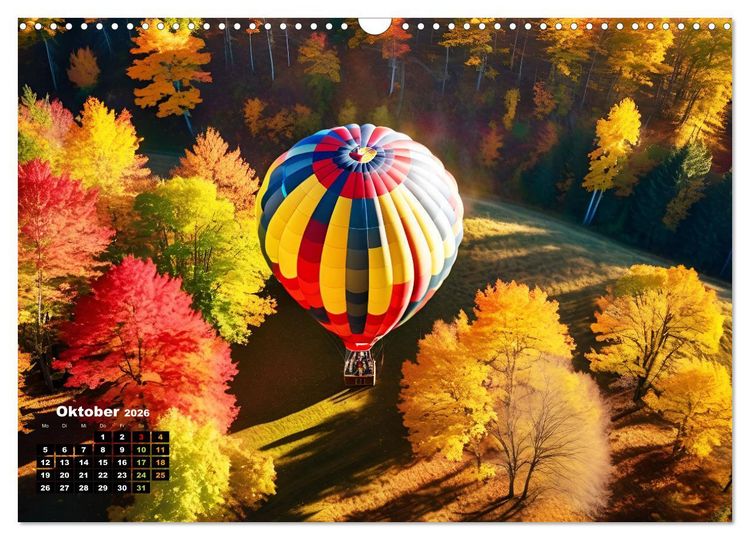 Produktbild: Freiheit in den L&uuml;ften . Mit dem Hei&szlig;luftballon unterwegs (Wandkalender 2026 DIN A3 quer), CALVENDO Monatskalender