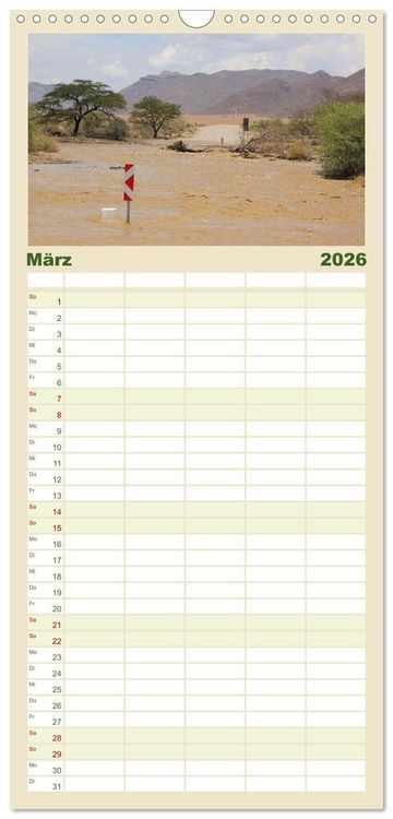 Produktbild: Familienplaner 2026 - Roadtrip in Namibia mit 5 Spalten (Wandkalender, 21 x 45 cm) CALVENDO