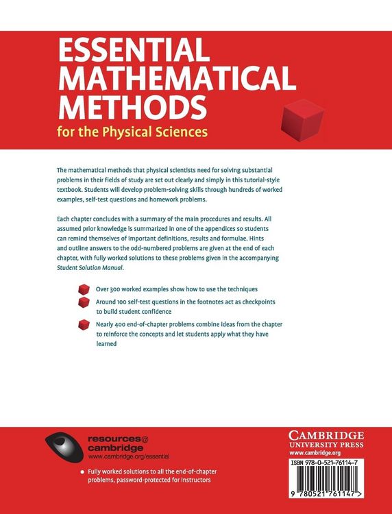 Produktbild: Essential Mathematical Methods for the Physical Sciences