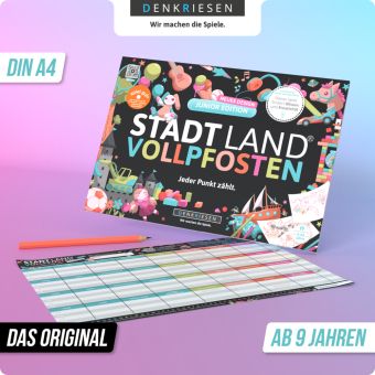 Produktbild: Denkriesen - Stadt Land Vollpfosten&reg; Junior Edition &ndash; "Jeder Punkt z&auml;hlt."