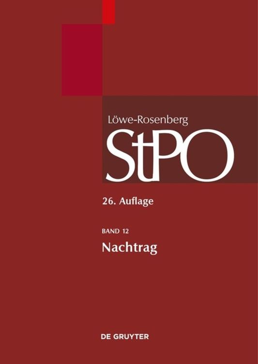 Produktbild: L&ouml;we/Rosenberg. Die Strafproze&szlig;ordnung und das Gerichtsverfassungsgesetz / Nachtrag