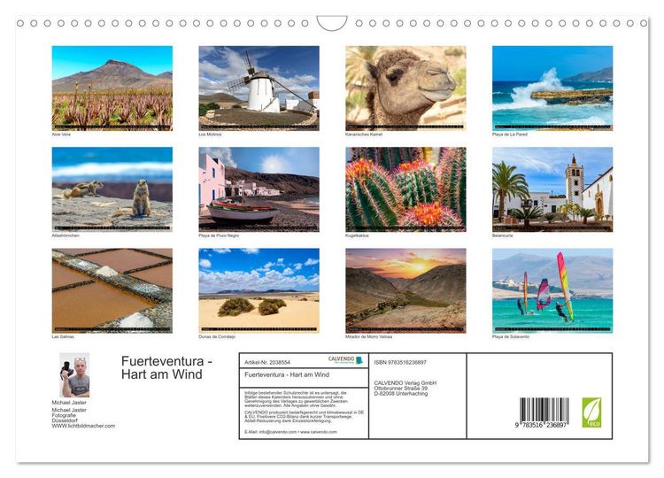 Produktbild: Fuerteventura - Hart am Wind (Wandkalender 2026 DIN A3 quer), CALVENDO Monatskalender