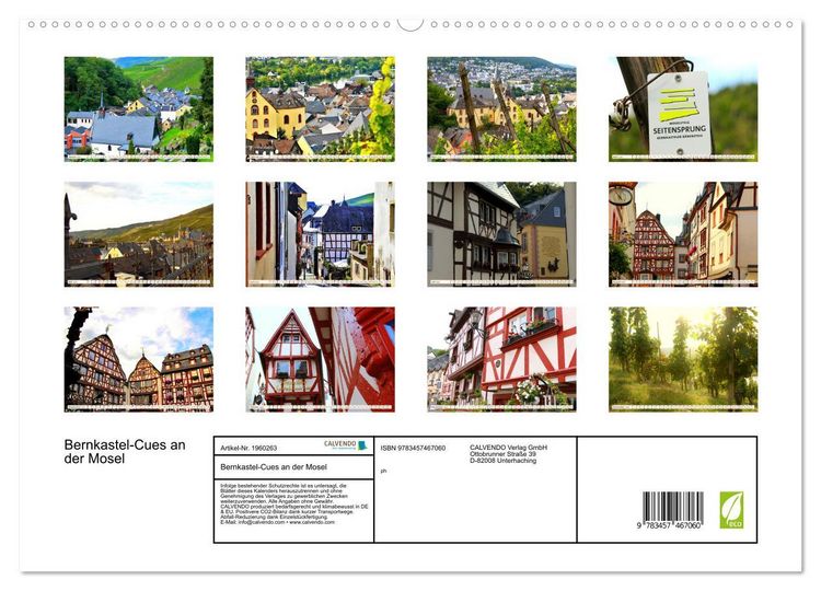 Produktbild: Bernkastel-Cues an der Mosel (hochwertiger Premium Wandkalender 2026 DIN A2 quer), Kunstdruck in Hochglanz