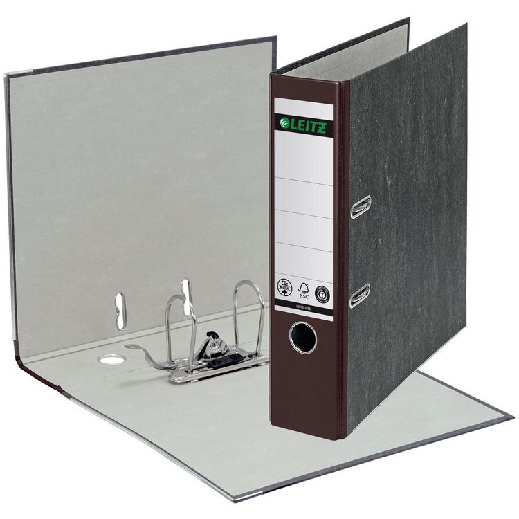 Produktbild: Leitz Ordner 1080 DIN A4 R&uuml;ckenbreite: 80mm Braun Wolkenmarmor 2 B&uuml;gel 10805075