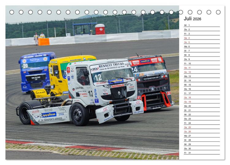 Produktbild: Faszination Truck Rennsport (Tischkalender 2026 DIN A5 quer), CALVENDO Monatskalender