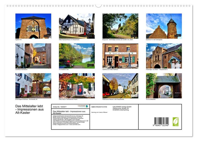 Produktbild: Das Mittelalter lebt - Impressionen aus Alt-Kaster (hochwertiger Premium Wandkalender 2026 DIN A2 quer), Kunstdruck in Hochglanz
