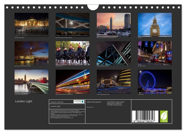Produktbild: London Light (Wandkalender 2026 DIN A4 quer), CALVENDO Monatskalender