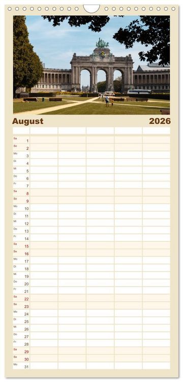 Produktbild: Familienplaner 2026 - Belgien - Bezaubernde Natur und eindrucksvolle St&auml;dte. mit 5 Spalten (Wandkalender, 21 x 45 cm) CALVENDO
