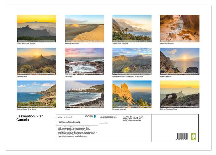 Produktbild: Faszination Gran Canaria (Wandkalender 2026 DIN A2 quer), CALVENDO Monatskalender