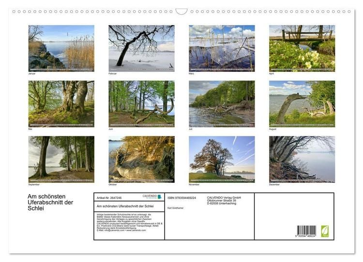 Produktbild: Am sch&ouml;nsten Uferabschnitt der Schlei (Wandkalender 2027 DIN A2 quer), CALVENDO Monatskalender