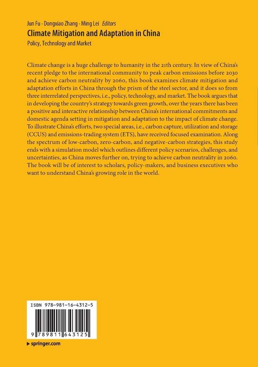 Produktbild: Climate Mitigation and Adaptation in China