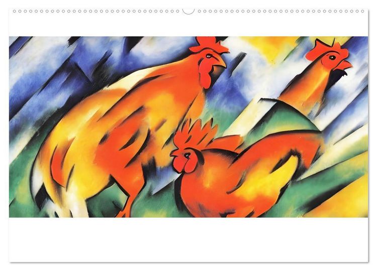 Produktbild: Bauernhoftiere, expressionistisch bunt (Wandkalender 2026 DIN A2 quer), CALVENDO Monatskalender